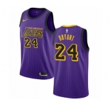 Men's Nike Los Angeles Lakers #24 Kobe Bryant Authentic Purple NBA Jersey - City Edition