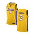Men's Nike Los Angeles Lakers #3 Corey Brewer Swingman Gold Home NBA Jersey - Icon Edition