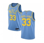 Men's Nike Los Angeles Lakers #33 Kareem Abdul-Jabbar Swingman Blue Hardwood Classics NBA Jersey