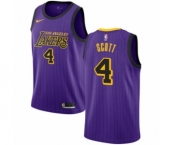 Men's Nike Los Angeles Lakers #4 Byron Scott Authentic Purple NBA Jersey - City Edition