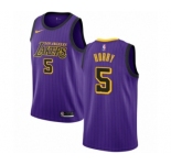 Men's Nike Los Angeles Lakers #5 Robert Horry Authentic Purple NBA Jersey - City Edition