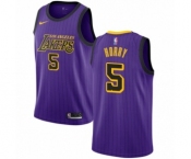 Men's Nike Los Angeles Lakers #5 Robert Horry Authentic Purple NBA Jersey - City Edition