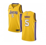 Men's Nike Los Angeles Lakers #5 Robert Horry Swingman Gold Home NBA Jersey - Icon Edition