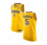 Men's Nike Los Angeles Lakers #5 Tyson Chandler Authentic Gold NBA Jersey - Icon Edition