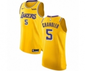 Men's Nike Los Angeles Lakers #5 Tyson Chandler Authentic Gold NBA Jersey - Icon Edition