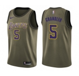 Men's Nike Los Angeles Lakers #5 Tyson Chandler Swingman Green Salute to Service NBA Jersey
