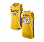 Men's Nike Los Angeles Lakers #52 Jamaal Wilkes Authentic Gold Home NBA Jersey - Icon Edition