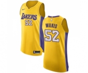 Men's Nike Los Angeles Lakers #52 Jamaal Wilkes Authentic Gold Home NBA Jersey - Icon Edition