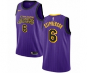 Men's Nike Los Angeles Lakers #6 Lance Stephenson Authentic Purple NBA Jersey - City Edition