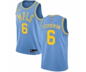 Men's Nike Los Angeles Lakers #6 Lance Stephenson Swingman Blue Hardwood Classics NBA Jersey