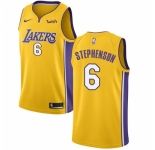 Men's Nike Los Angeles Lakers #6 Lance Stephenson Swingman Gold NBA Jersey - Icon Edition