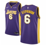 Men's Nike Los Angeles Lakers #6 Lance Stephenson Swingman Purple NBA Jersey - Statement Edition