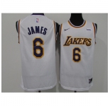 Men's Nike Los Angeles Lakers #6 LeBron James White Basketball Swingman Association Edition Jersey