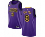 Men's Nike Los Angeles Lakers #9 Nick Van Exel Authentic Purple NBA Jersey - City Edition