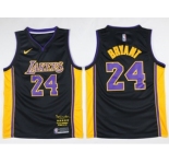 Nike Los Angeles Lakers #24 Kobe Bryant Black(Purple No.) NBA Swingman Black Mamba December 18. 2017 Jersey