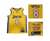 Nike Los Angeles Lakers #8 Kobe Bryant Gold NBA Swingman Black Mamba December 18. 2017 Jersey