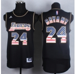 nba Los Angeles Lakers #24 kobe bryant Black Jerseys(USA Flag Fashion)