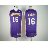 nba los angeles Lakers #16 gasol purple[revolution 30]