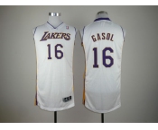 nba los angeles Lakers #16 gasol white[revolution 30]