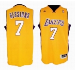 nba los angeles Lakers #7 sessions yellow[sessions][2011 swingman revolution 30]