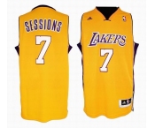 nba los angeles Lakers #7 sessions yellow[sessions][2011 swingman revolution 30]