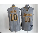 nba los angeles lakers #10 nash grey[static fashion swingman]