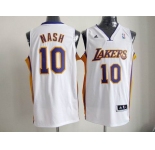 nba los angeles lakers #10 nash white[revolution 30 swingman]