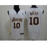 nba los angeles lakers #10 unveil steve nash white