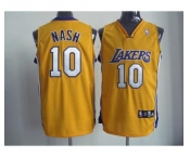 nba los angeles lakers #10 unveil steve nash yellow