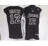nba los angeles lakers #12 brown black(black number)