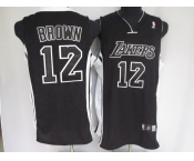 nba los angeles lakers #12 brown black(black number)