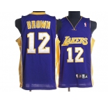 nba los angeles lakers #12 brown blue