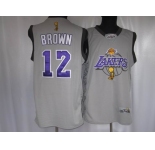 nba los angeles lakers #12 brown grey