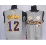 nba los angeles lakers #12 brown grey(commemorative edition)