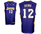 nba los angeles lakers #12 brown purple[2011 revolution 30]