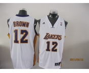 nba los angeles lakers #12 brown white[2011 revolution 30]