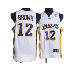 nba los angeles lakers #12 brown white