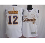 nba los angeles lakers #12 brown white(commemorative edition)
