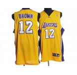 nba los angeles lakers #12 brown yellow