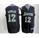 nba los angeles lakers #12 dwight howard black[camo fashion swingman]