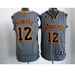 nba los angeles lakers #12 dwight howard grey[static fashion swingman]