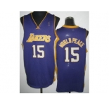 nba los angeles lakers #15 metta worldpeace purple[revolution 30]