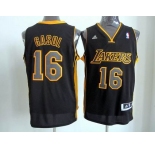nba los angeles lakers #16 gasol black-yellow[revolution 30 swingman]