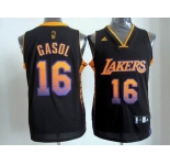 nba los angeles lakers #16 gasol black[limited edition]