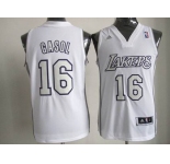 nba los angeles lakers #16 gasol white[fullwhite]
