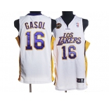 nba los angeles lakers #16 gasol white(los city edition)