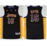 nba los angeles lakers #16 pau gasol black revolution 30 swingman purple number 2013 new style]