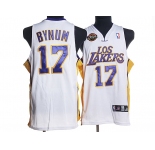 nba los angeles lakers #17 bynum white(los city edition)
