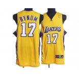 nba los angeles lakers #17 bynum yellow