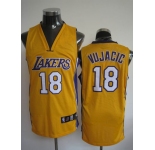 nba los angeles lakers #18 vujacic yellow